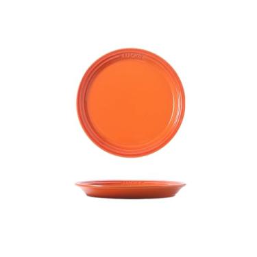 Imagem de Prato de bife de cerâmica de cor sólida burro prato de frutas redondo criativo - prato de 18 cm - laranja