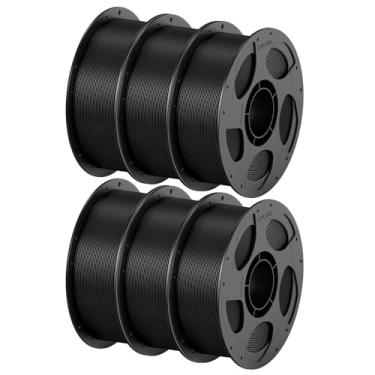 Imagem de ANYCUBIC Pacote de filamento PETG de 1,75 mm, filamento de impressora 3D, precisão dimensional +/- 0,02 mm, resistência excepcional, carretel reutilizável de 1 kg, preto de 6 kg