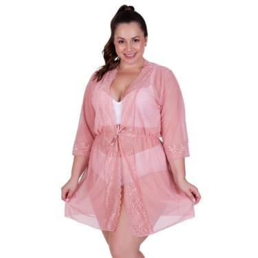 Imagem de Hobby Plus Size Roupão de Renda Sensual - c5 IZA - TERRA E MAR MODAS, 