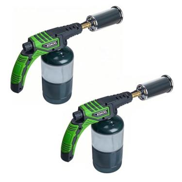 Imagem de KOACKL Cabeça de tocha de propano com acendedor, acendedor de fogueira, isqueiro de carvão, cabeça de tocha de soldagem para bife, solda, brasagem e tinta de decapagem (tanque não incluído)