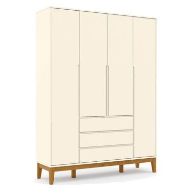 Imagem de Guarda Roupa Infantil Nature Clean 4 Portas Off White Eco Wood – Matic