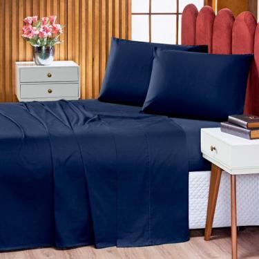 Imagem de Jogo de Cama Lençol Prestige com Fronhas CASAL PADRÃO 04 Peças - Tecid