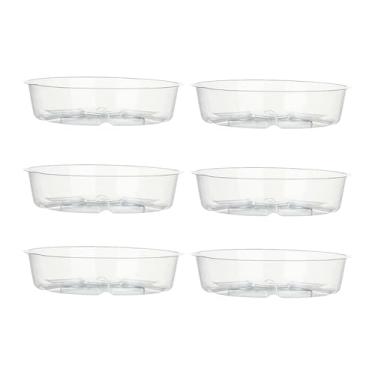 Imagem de Dualoai Pacote com 6 Bandejas Coletoras de Plantas, Redondas com Tigela, Tigela Transparente para Vasos de Flores, Pires para Vasos para Varandas Externas E I, 6 Inch