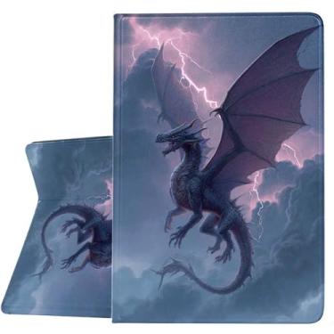 Imagem de ZHJLZQAI Capa para iPad de 9,7 polegadas 5ª/6ª geração 2017/2018, iPad 9,7 Air 1/2 geração, suporte de ângulo de visão ajustável e leve, despertar/hibernar automático, dragão roxo