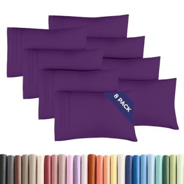 Imagem de Conjunto de 8 fronhas Queen – Capas de almofada ultra macias de qualidade hoteleira – Confortável e não amassa – Resistente a encolhimento, manchas e desbotamento – Fácil de cuidar, laváveis na