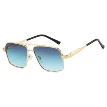 Imagem de JRLLFD Óculos de sol vintage masculino, fashion, gradiente, multicolorido, casual, feminino, grande (C1)