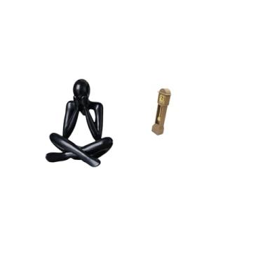 Imagem de Fenteer Escultura de Figura Abstrata Moderna, Relógio de Pêndulo, Estátua em Miniatura Colecionável para Sala de Estar, Estante, Decoração de Casa, Ornamento