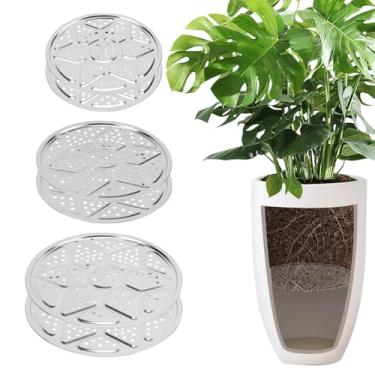 Imagem de KVMORZE Pacote com 6 inserções redondas de aço inoxidável de 25 cm com orifício de drenagem