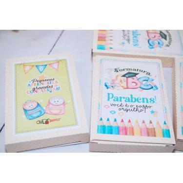 Imagem de Kit Recordação Escolar, Caixinha para KitKat, Lembrancinha de Formatura ABC, Decoração Infantil com Tema Educativo (10 unidades Formatura ABC)