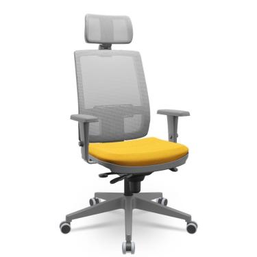 Imagem de Cadeira Brizza Presidente Grafite Amarelo