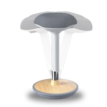 Imagem de Banco ergonômico oscilante, cadeira de mesa em pé ajustável em altura (58 a 82 cm), banco ativo com rotação de 360° e movimento de balanço, base antiderrapante para escritório em casa, sala de aula