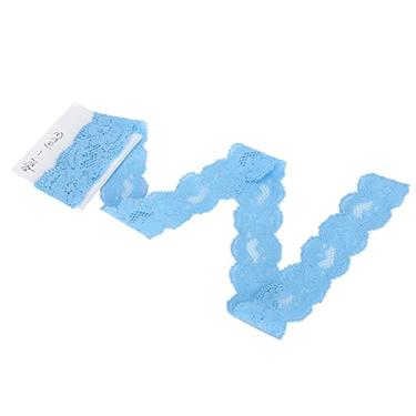 Imagem de Fita de renda ondulada premium elástica durável decorativa diy artesanato fita para acessórios de roupas decoração de casa céu azul 10 jardas 3cm de largura