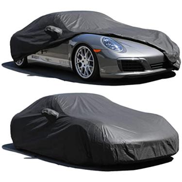 Imagem de Capa de carro à prova d'água para todos os climas, boa para chuva, neve, proteção UV, poeira, sedã compacta, Civic Elantra IS300 C320 190E Corolla Jetta A3 240SX Lancer preta