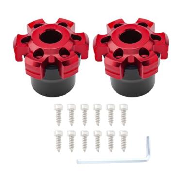 Imagem de Windance 2 peças deslizantes de quadro de motocicleta universais liga de alumínio garfo dianteiro copo de proteção contra colisão para motocross ciclomotor scooters Dirt Pit Bikes (vermelho)