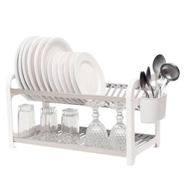 Imagem de Escorredor 20 Pratos Inox Com Porta Talheres - Domum