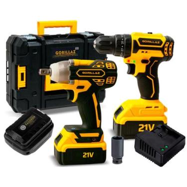 Imagem de Parafusadeira E Chave De Impacto + Acessório Para Bateria - GORILLAZ