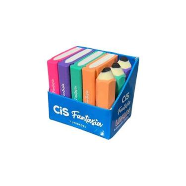 Imagem de Borracha cis fantasia em formato de livros e lápis - 7 peças