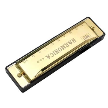 Imagem de Órgão de boca de gaita de 10 furos – Presente perfeito para amantes de música, gaita ideal para iniciantes, ouro