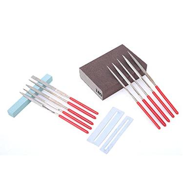 Imagem de RiToEasysports Kit de Configuração de Guitarra, 14 Peças Kit de Ferramentas Luthier de Guitarra Conjunto de Arquivos de Coroação de Traste Com Pedra de Amolar e Protetores de Dedo para Reparo