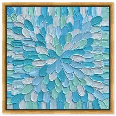 Imagem de Arte de parede de flor com impressão em tela Midday Oasis por Art Remedy, moldura dourada, 61 x 61 cm