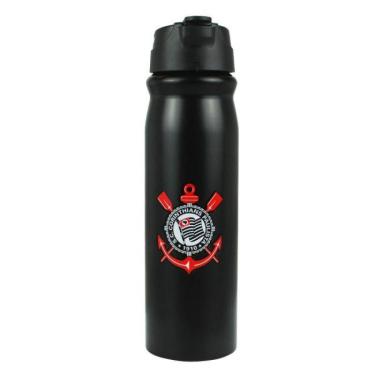 Imagem de Garrafa Alumínio Com Canudo Corinthians 650ml Oficial
