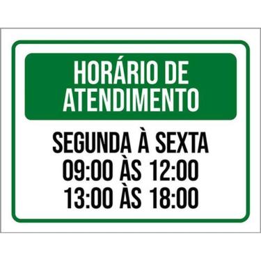 Imagem de Kit 3 Placas Verde Horário Atendimento Segunda Sexta