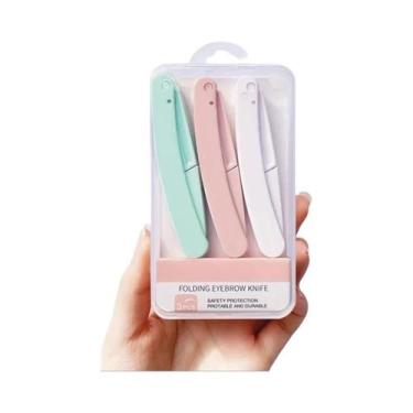 Imagem de Aparador De Sobrancelhas Feminino 3 Peças, Depilador Facial, Canivete 