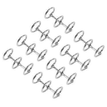 Imagem de ZJchao Anéis de Fichário, Anéis de Metal Com Brilho de Livro de Metal de Textura Brilhante para álbuns de Fotos de Encadernação (Prata)