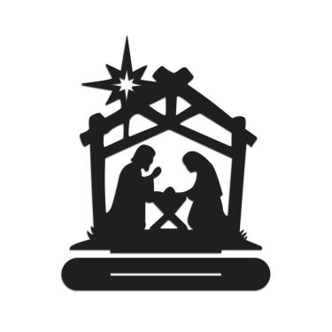Imagem de Presépio 01 Com Base 18cmx20cm - Cria Arte Laser Preto