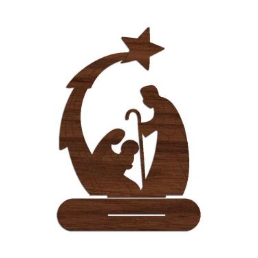 Imagem de Presépio 02 Com Base 19cmx25cm - Cria Arte Laser Madeira Escuro