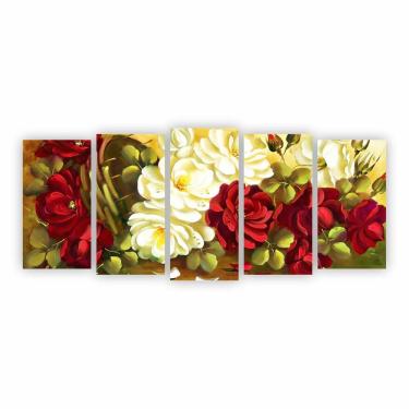 Imagem de Quadro Pintura Rosas Arte Canvas 155X65Cm