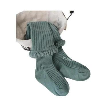 Imagem de Meias-calças De Algodão Canelado Com Renda Para Meninas, Elegantes, Es