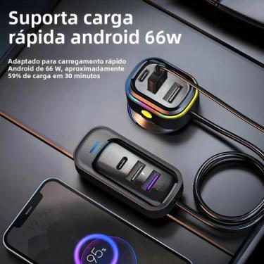 Imagem de Carregador De Carro 6 Em 1 81W Com Adaptador De Carregamento Rápido E 