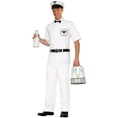 Imagem de Fantasia masculina Forum Novelties Milkman dos anos 50, Branco, Standard