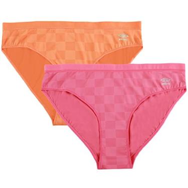 Imagem de Calcinha de biquíni feminina Umbro Performance sortida, pacote com 2, Coral/Nasturitum, Medium