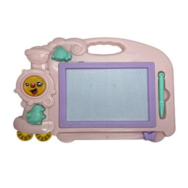 Imagem de Lousa Mágica Magnetica Infantil Com Caneta+2Carimbos 35x26cm Cor:Rosa