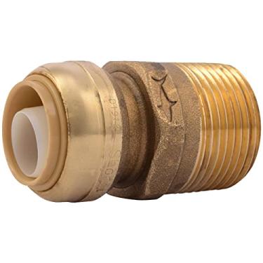 Imagem de Adaptador MNPT Cash Acme de 1,9 x 2,5 cm, empurre para conectar o encaixe de latão, tubo PEX, cobre, CPVC, PE-RT, HDPE, U139LFA, 1,9 cm x 1