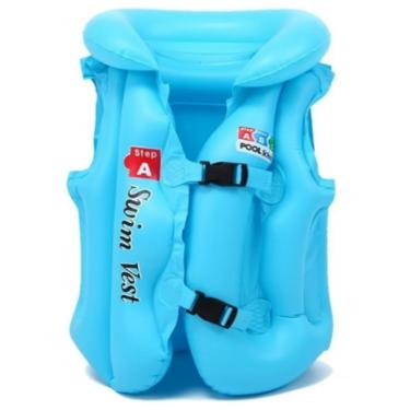 Imagem de Colete Salva Vidas Inflável Infantil Boia Para Criança Acessório Piscina Para Nadar Verão Praia Mar Natação