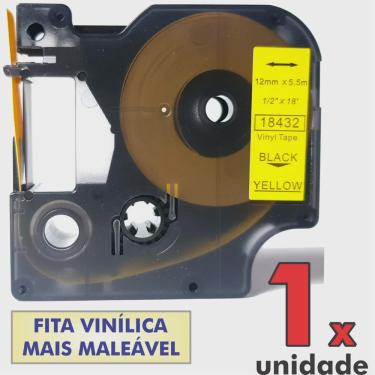 Imagem de Fita Vinil D1 18432 Compativel para Rotulador dymo 12mm Amarela