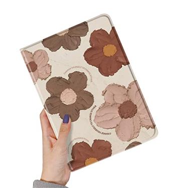 Imagem de Capa com padrão floral para iPad 9ª 8ª geração com suporte para lápis iPad Air 3 iPad Pro 10,5 polegadas 10,2 polegadas capa traseira de TPU macio bonito capa de flor automática despertar dormir (cor B)