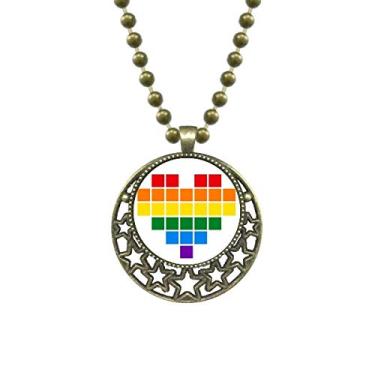 Imagem de DIYthinker Arco-íris Gay Lésbica Pequena Caixa Coração LGBT Pingente Estrela Colar Lua Corrente Joia