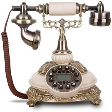 Imagem de Telefone Rotativo Clássico Telefone Escritório Imitação Antiga Pastoral Telefone Fixo Telefone Fixo Moda Criativa (Cor: Madeira Clássica) - Atualização de Mármore Raso