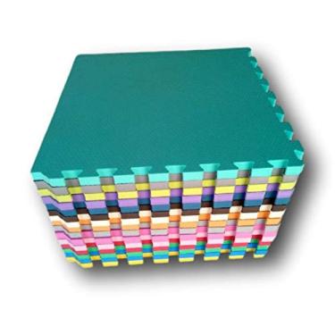 Imagem de Kit 9 Tatames Tapetes EVA Coloridos 50x50x3cm 30mm