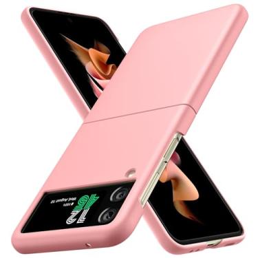 Imagem de YSLBWLE Capa para Samsung Galaxy Z Flip 3 5G, fina e de grau militar, capa protetora rígida à prova de choque rosa 20-zflip3-04