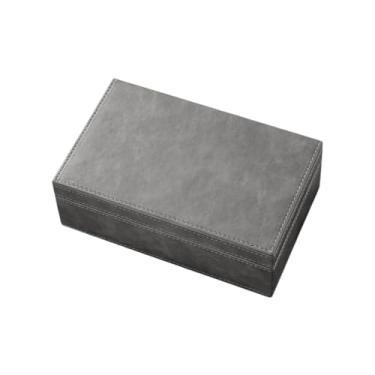 Imagem de SZITW Caixa Faraday, caixa de proteção de bloqueio de sinal RFID de couro, bloqueador de sinal, gaiola de bloqueio de sinal antirroubo para telefone com chave de carro (cinza claro)