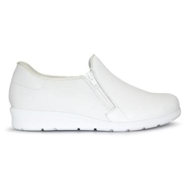 Imagem de Tênis Usaflex Em Couro Slip On Zíper Branco Mm1801002 38