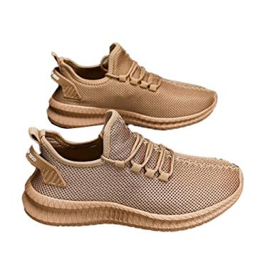 Imagem de Elonglin Tênis Esportivo Masculino Respirável Tênis de Malha Confortável Leve para Uso Diário Marrom 44