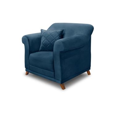 Imagem de Poltrona Decorativa Apollo Veludo Azul Marinho 2233 - Montanaris Decor