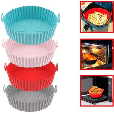 Imagem de Kit 2 Forma de Silicone para AirFryer 20 cm Cores Sortidas - Casa Chic