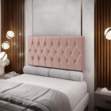 Imagem de Painel Centaurus 140 Veludo Aradecor, Rosê Claro, CASAL PADRãO